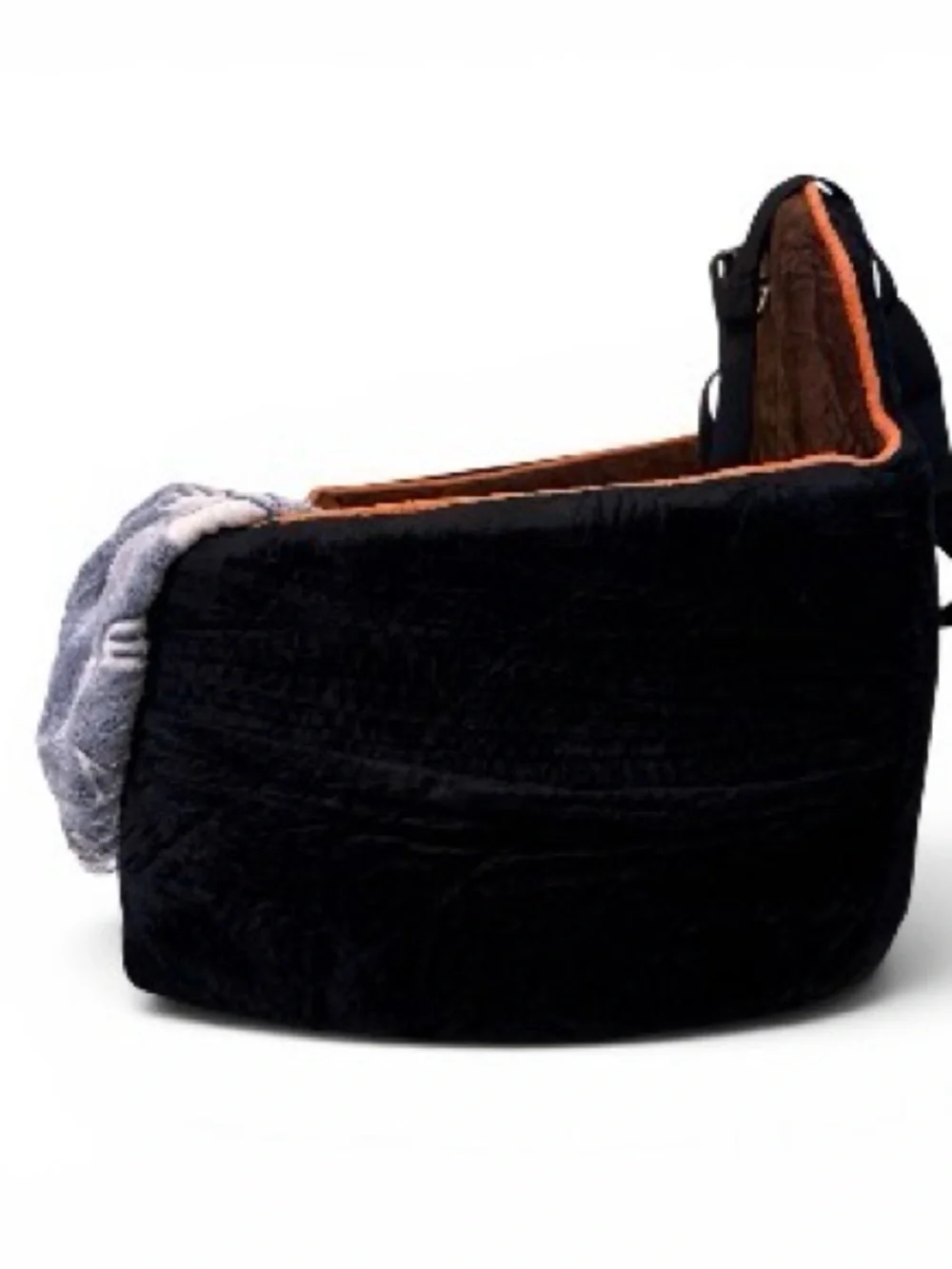 SanGoodier Black & Brown Pet Car Seat with Orange Trim